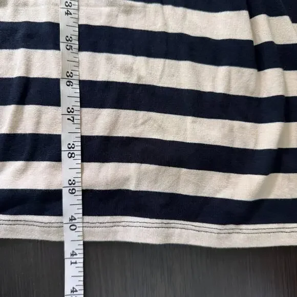 Rachel Parcell T Shirt Dress Womens XL Stripe Rayon Jersey Casual Soft Black Tan - Picture 10 of 11